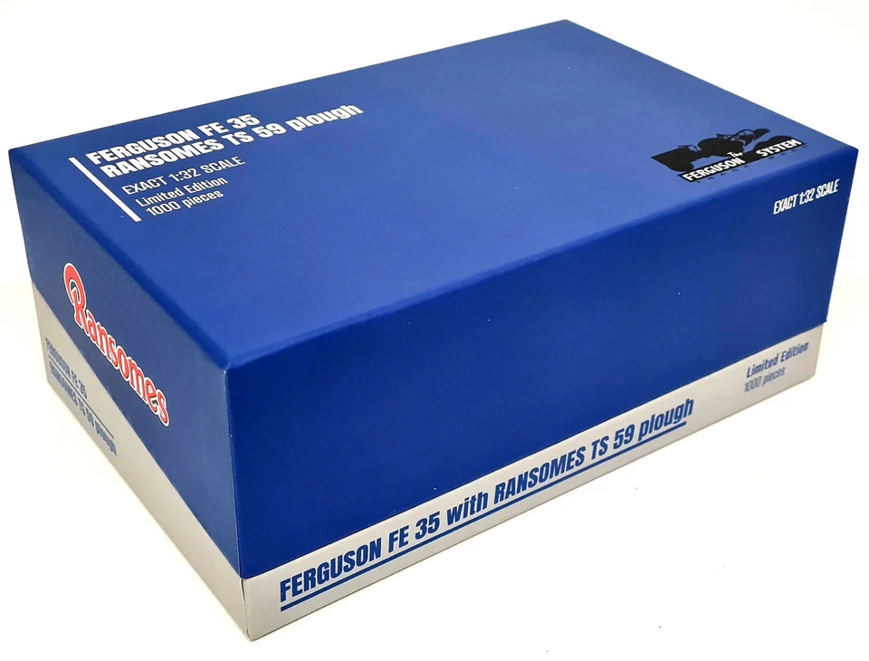 UH 1/32 Massey Ferguson FE35 + Ransomes TS 59 Plough Diecast Model Tractor Set - Image 3 of 4