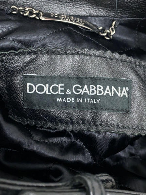 Black DOLCE & GABBANA Riders Jacket 03AW Archive Single 44 Sheep