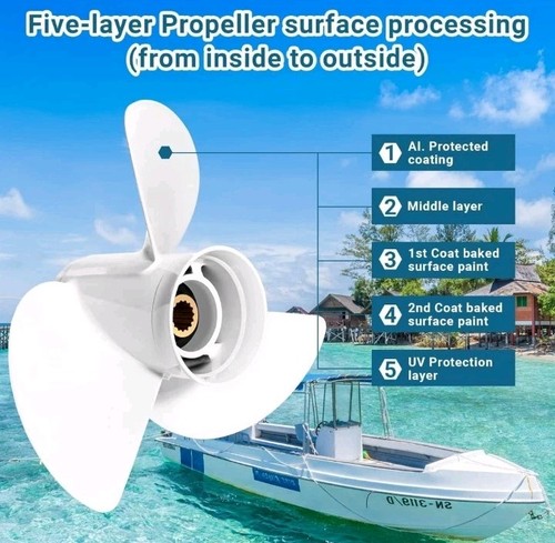 13 1/4 x 17-K Outboard Propeller, Compatible with Yamaha Engines 60HP 70HP 75HP - Bild 3 von 7