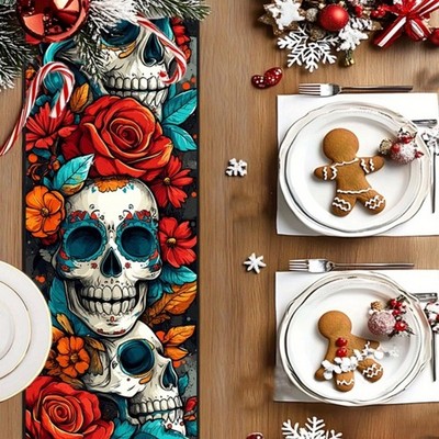 Celebratory Framework Print Polyester Tablecloth Halloweens Dinner Party Item