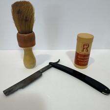 Vintage Shaving Lot Rubberset 66-3 Sterilized Made in USA Brush Stick Razor
