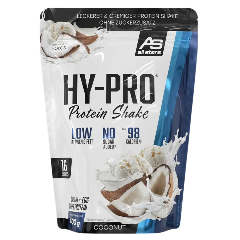 (62,23 EUR/kg) All Stars Hy-Pro Protein Shake 85 Beutel 400g Eiweiß Aminos BCAA - Bild 1 von 1
