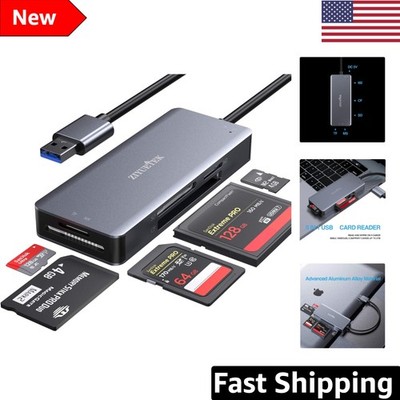 Sleek USB 3.0 Card Reader - 5 Card Slots, Fast 5Gbps Transfer for Professionals