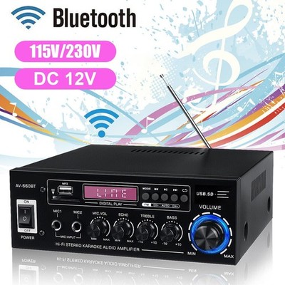Bluetooth Verstärker Stereo Amplifier HIFI Digital HIFI FM USB Vollverstärker DE