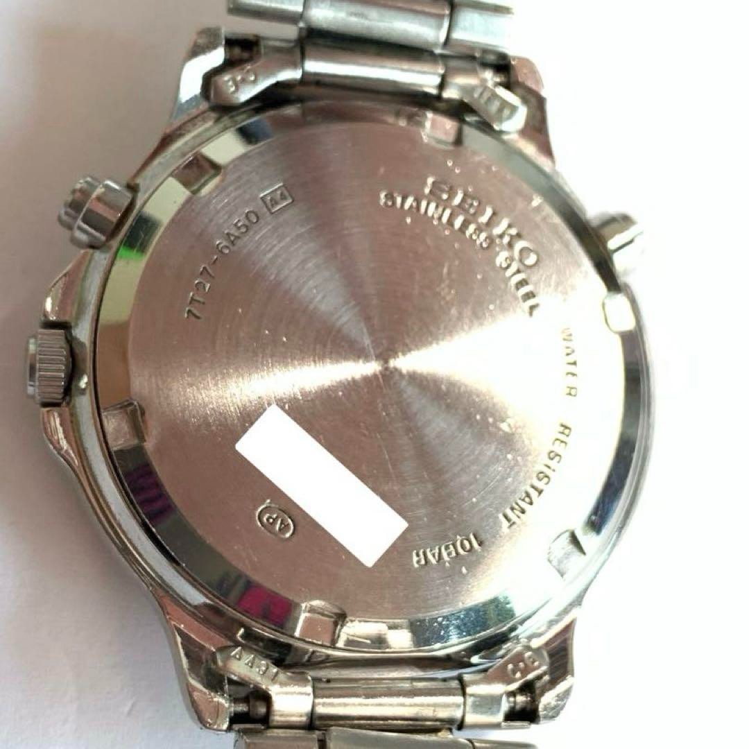 Seiko 7T27-6A50 Chrono Battery Powered Men's Watch Black Dial