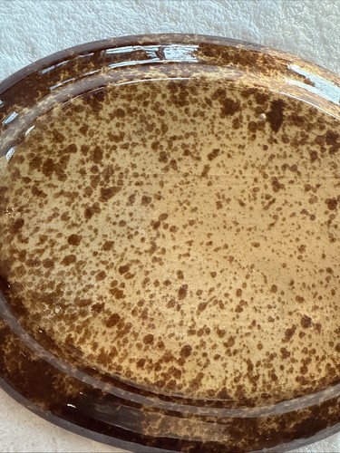 Antique Oval Serving Platter Brown Rockingham Glaze 13.5 X 10.5 X 1.5” - Picture 8 of 12