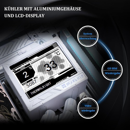 Mjolnir Vision 360 Argb White CPU AIO Refroidisseur IPS LCD Écran avec 320 * 240... - Photo 4/5