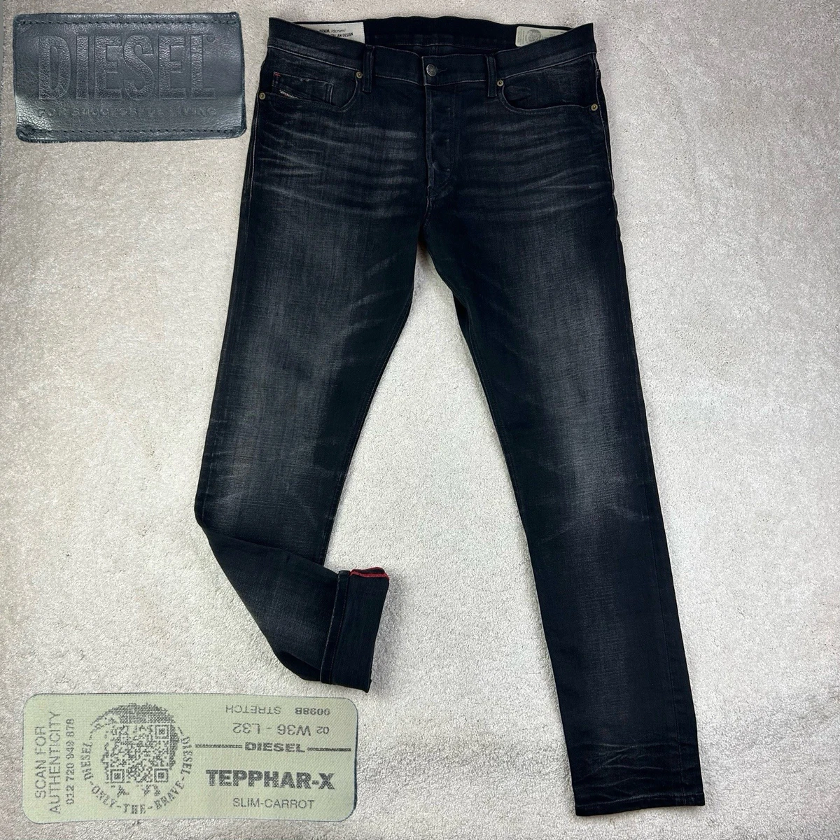Diesel Tepphar Black Jeans for Men for sale | eBay