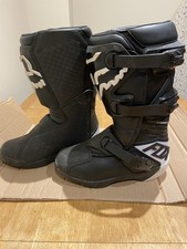 FOX COMP Y / YOUTH MX Motorcross ATV QUAD Race Boots BLACK + WHITE UK 3, EU 36