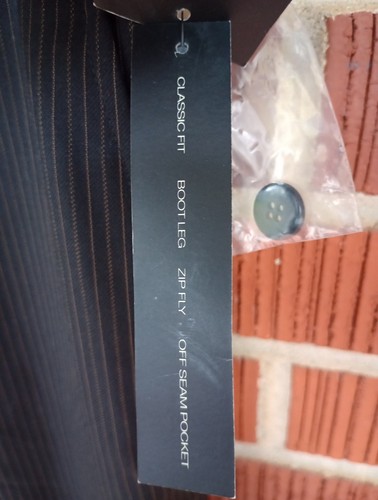 DKNY Dress Pants Mens 34x33 SOHO Fit Black Copper Striped NWT - Picture 5 of 11