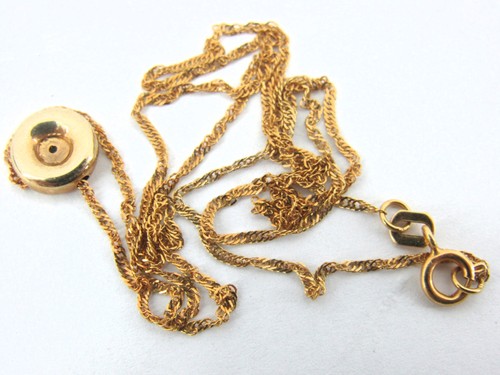 14k Yellow Gold 17" Necklace w/Pendant 1.5 Grams Not scrap - Picture 6 of 8