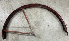 Vintage Rollfast Bicycle  Bike Rear Fender Original Paint - Red Prewar Balloon