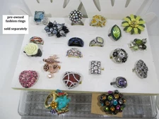 pre-owned fashion rings, various styles colors sizes, sold separately