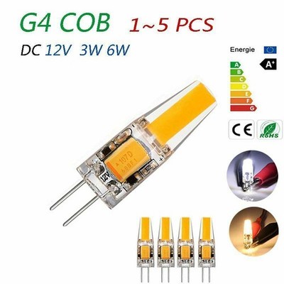 g4 bulb Led 12v Light Lamp Ac Dc 3w 5w 6W Cob Silicone White halogen corn