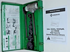 Greenlee High Leverage Ratchet 1/2" - 2" Conduit Knockout Punch Slug Buster Set