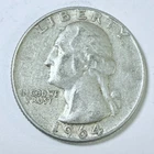 1964 D Washington Quarter 90% Silver, Circulated Coin #5586