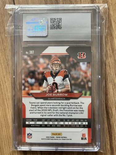 2020 Panini Prizm - Rookie Joe Burrow #307 (RC) CSG Classificato 8 - Foto 2 di 2