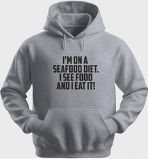 Funny Unisex Hoodie Hooded Sweatshirt Gildan Blend Seafood Diet H0109