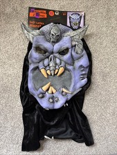 New Latex Halloween Mask Rubber Ghoul Monster Purple Face Skeleton Costume Hood