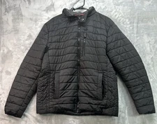 Buffalo by David Bitton Quilted Hooded Puffer Jacket Mens Sz Large Double Zip