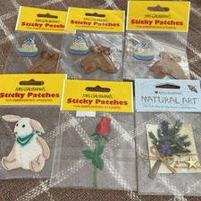 Mrs. Grossman's Sticky Patches Stickers Rose Bear Bunny Natural Art Iot 6 New