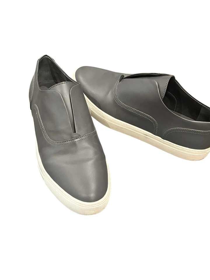 Women's VINCE $295 Grey Nelson Leather Slip-on Sneakers Laceless Oxford Skate 10 - Image 3 of 4