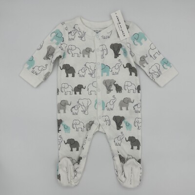 NWT JANIE AND JACK Elephant Footed Romper Size 6-9 Months