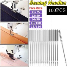 100Pcs Sewing Machine Needles 11/75,12/80,14/90,16/100,18/110 for Home Domestics
