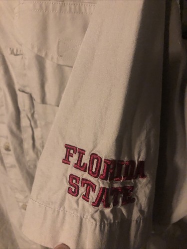 Columbia PFG FSU Shirt Herren XL khaki kurzärmlig geknöpft Taschenentlüftung - Bild 4 von 6