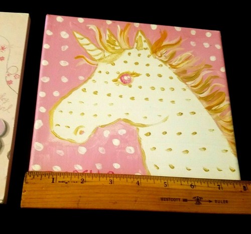 Marco de fotos Sweet Little Fairy rosa 10x8"" y pintura/retrato de unicornio de 8x8 - Imagen 8 de 12