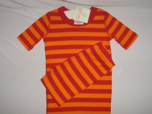 Hanna Andersson 90 3T Boys Pajamas Short John Organic Cotton NEW Yellow Stripe 3