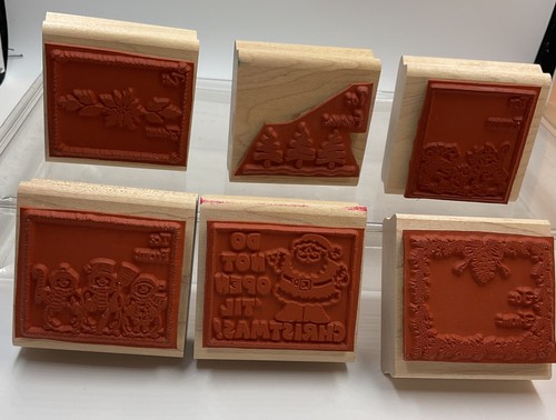 Stampin Up Christmas Gift Tags Set 8 Stamps 1998 Brand New Santa Claus Cards - Picture 4 of 6