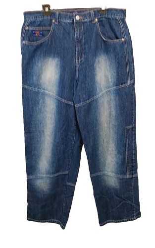 Brooklyn Express Men Denim Blue Jeans 100% Cotton Distressed Big & Tall 40 x 34 - Picture 3 of 13