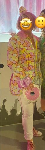 Karneval Frack Jacke Damen Gr. 42/44 Candy Herzen Süß Glitzer