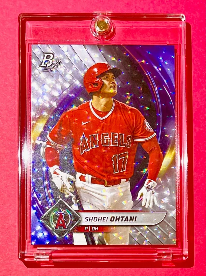 Shohei Ohtani RARO REFRACTOR DE HIELO PLATEADO BOWMAN PLATINUM SP TARJETA DE INVERSIÓN ¡COMO NUEVA! Foto 3 de 4