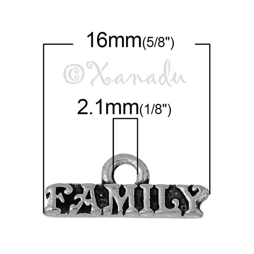 Familia al por mayor Mensaje inspirador Charm Colgantes C2873 - 10, 20 o 50PCs - Imagen 2 de 3