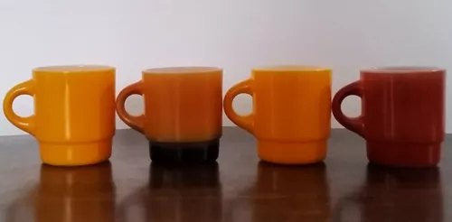 Vintage Anchor Hocking Fire King Autumn Colors Mug Coffee  Stackable Oven Proof