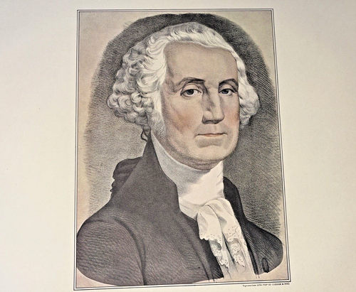 Currier und Ives Druck 1952 G. Washington Lincoln 16x11 Reprint - Bild 3 von 4