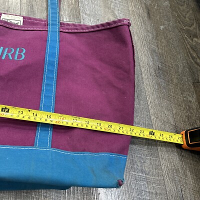 Rare!! Vintage LL BEAN Canvas BOAT AND TOTE Bag Large Purple
