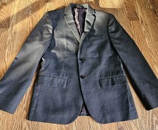 Ralph Lauren Suit Blazer Jacket Boys Size 16R Gray Double Vent Front Pockets