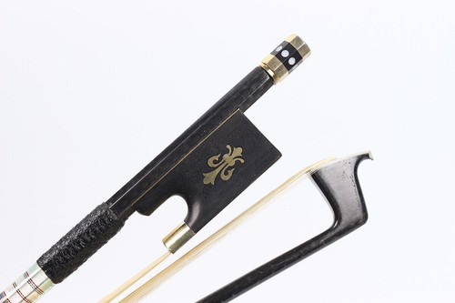 Violin Bow 4/4 full size Braided Carbon Fiber stick Ebony Frog Natural Horsehair