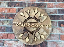 Wooden Sunflower Welcome Sign Decoration Hand crafted