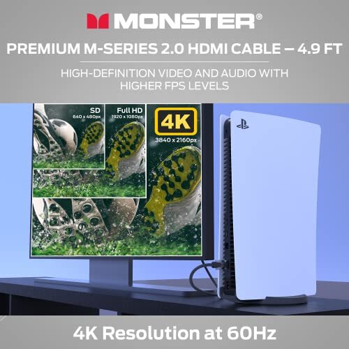 Monster HDMI Cable M-Series Certified Premium 2.0, Features 4K Ultra HD at 60Hz - Picture 7 of 8