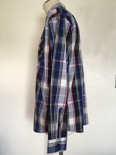 LEVIS Plaid Button Front Shirt Blue Plaid Button Down Red Tab Chest Pocket XXL - Picture 3 of 9