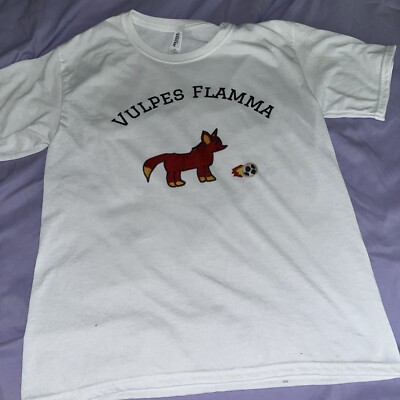 Jerzees Vulpes Flamma Tee XL White With Fox Short Sleeve