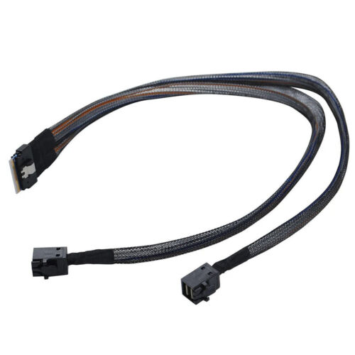 Mini SAS Slimline SAS Slim 4.0 SFF-8654 8i 74pin to 2X SFF-8643 4i HD Cable 50CM - 第 6/11 張圖片