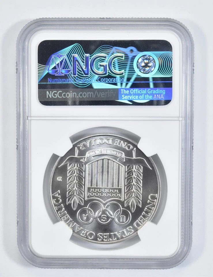 1992 D Olympic Baseball Commemorative Silver Dollar NGC MS70 - Image 2 of 4