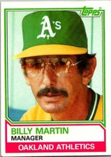 1983 Topps Baseball Billy Martin