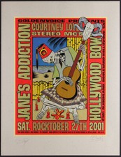 Jane's Addiction Courtney Love Hollywood Bowl 2001 Poster Firehouse Chuck Sperry