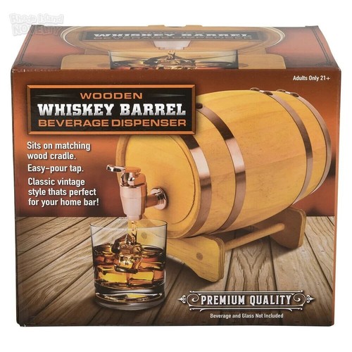RI One Wooden Whiskey Barrel Beverage Dispenser